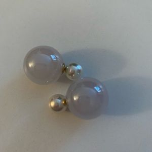 Double sided ball back pearl earrings